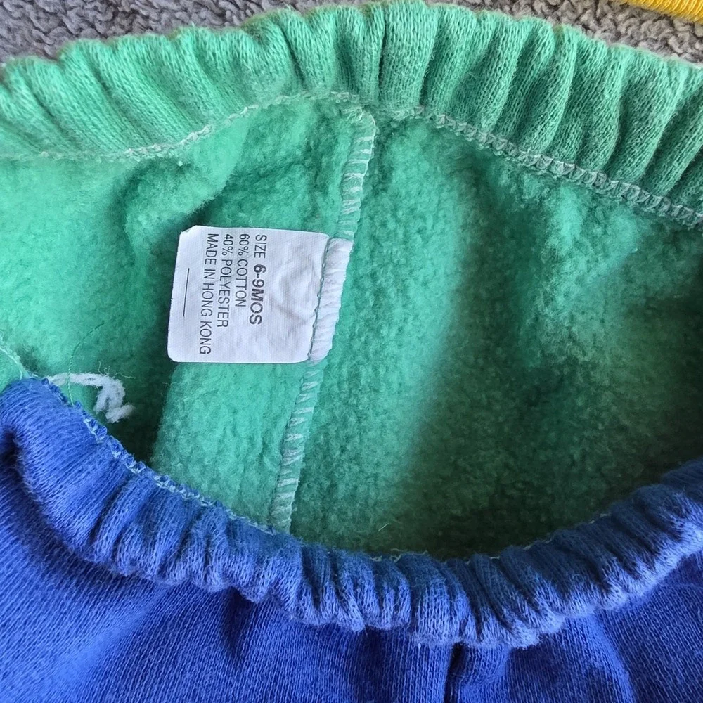 Small Steps 2 Piece Color Block Sweat Suit 6-9 Mos Train‎ Vintage 90s